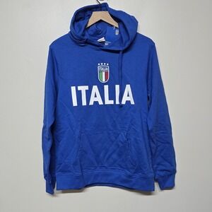 Official ltalia(ltalian) Blue Soccer/Rugby FIGC Hoodie Sweatshirt Sz Small NWT